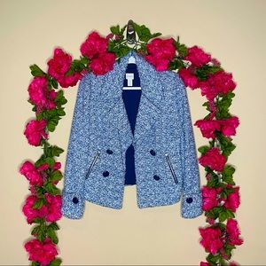 Chico’s Blue & White Tweed Jacket